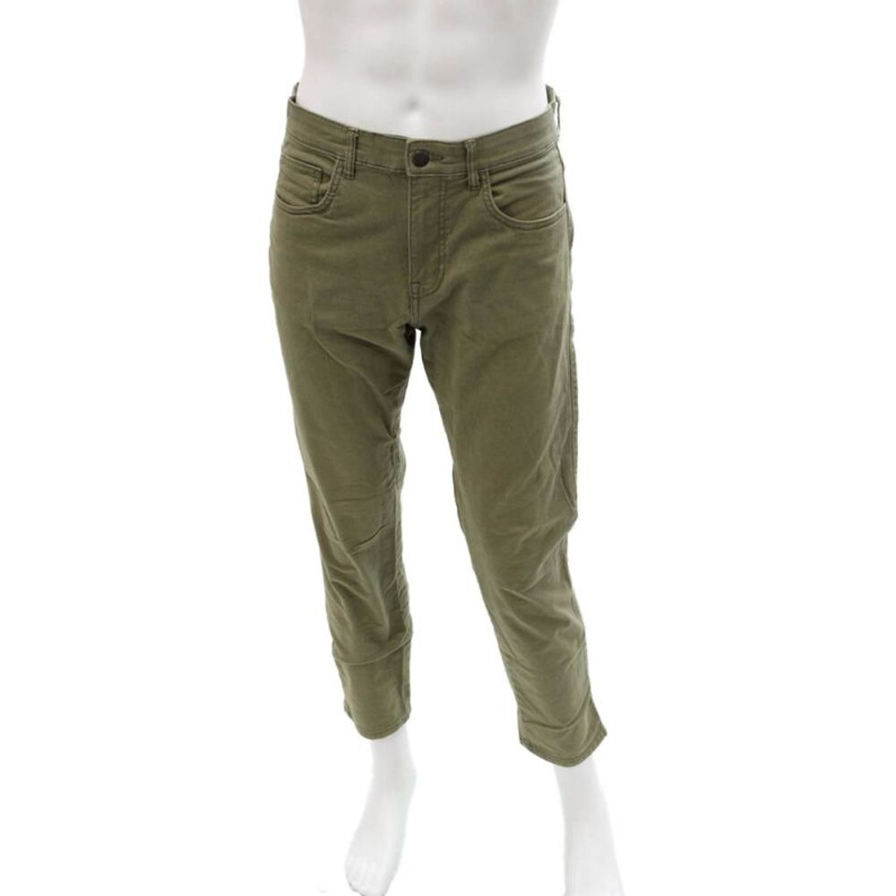 Lefties Mens Ankle Cropped Khakis Green Button Cotton Stretch Size 40